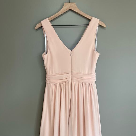 Lulus Thoughts of Hue Blush Surplice Maxi Dress Small Bridesmaid Light Pink - Picture 10 of 16